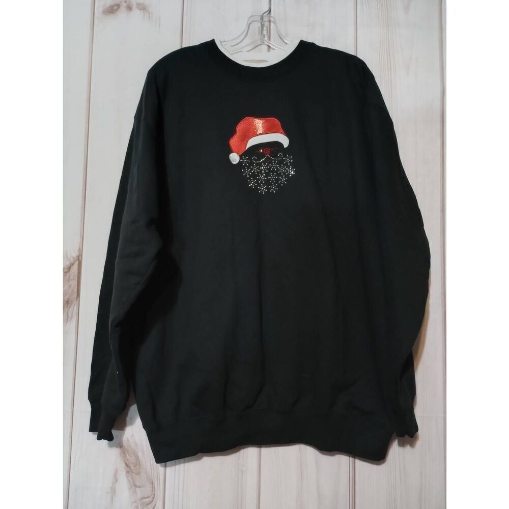 MC‎ Sportswear Sweatshirt Ladies Extra Large Black Santa Christmas